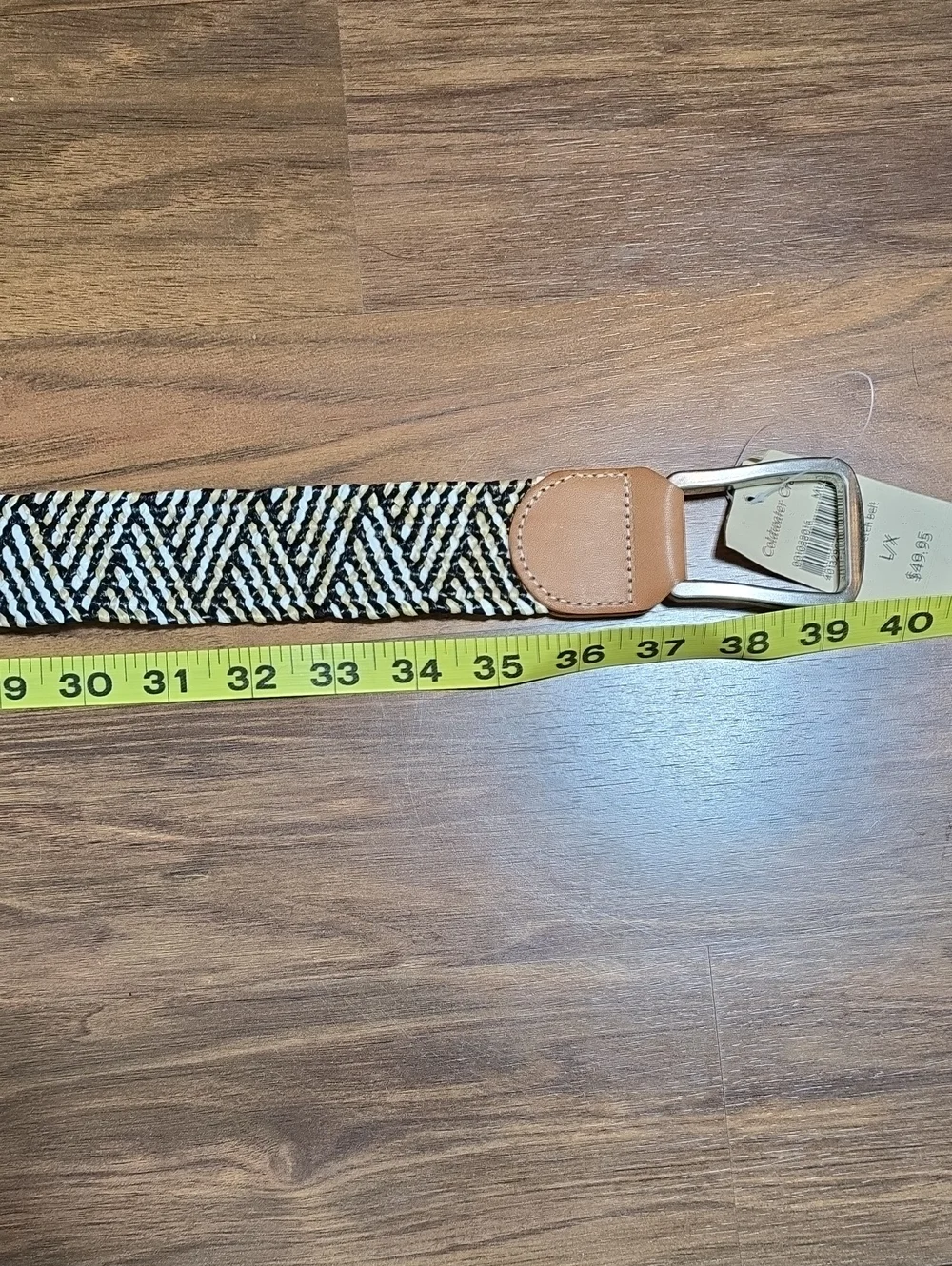 Coldwater Creek Raffia Stretch Belt With Silver Buckle